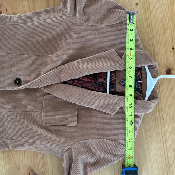 Tommy Hilfiger Tan Corduroy Jacket Paisley Lining Elbow Patch women’s 4 preppy - Picture 11 of 15